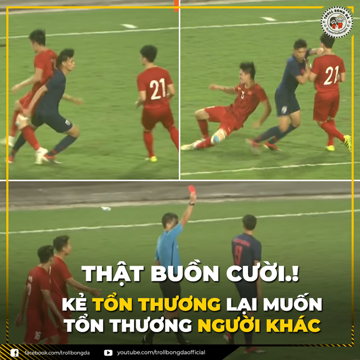 Pha đánh nguội của Supachai với Tấn Sinh bị trọng tài phát hiện và tặng ngay cho anh 1 chiếc thẻ đỏ.