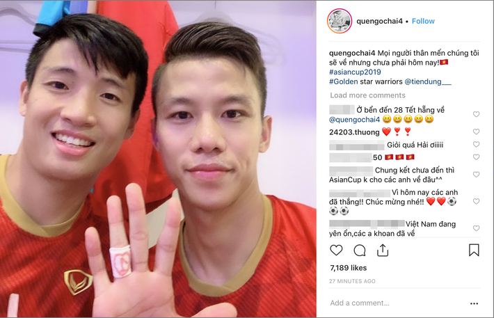 Ngay sau trận đấu, trên trang cá nhân của các cầu thủ đội tuyển Việt Nam câu nói "Anh sẽ về, anh sẽ về, nhưng không phải hôm nay" ngay lập tức được cập nhật.
