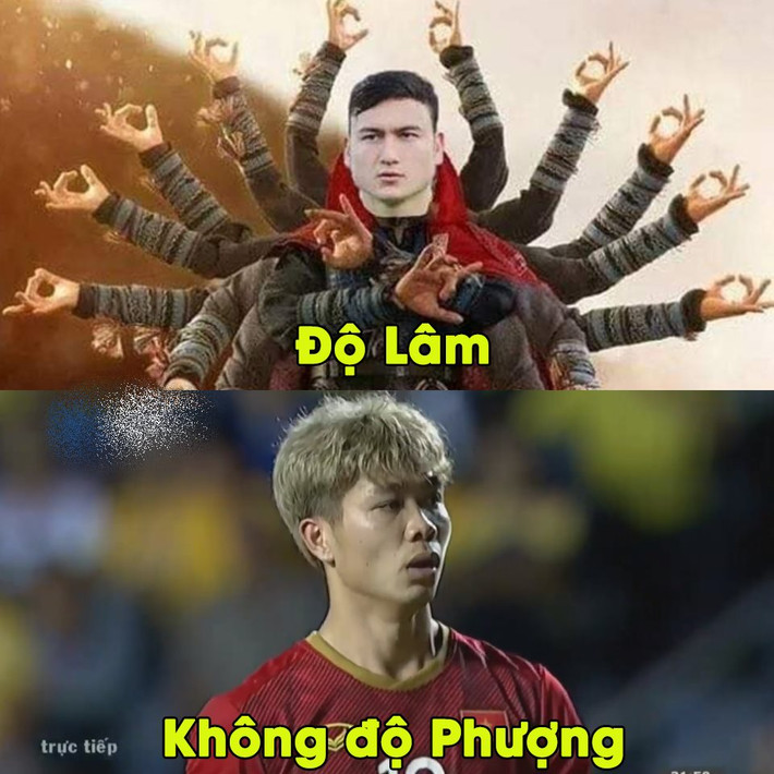 Các cầu thủ ĐTQG Việt Nam cũng không nằm ngoài hiện tượng "Độ ta không độ nàng" khi hai nhân vật được nhắc tới đó là Văn Lâm và Công Phượng.