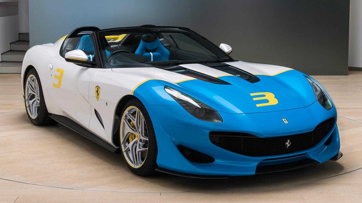 Sản xuất theo đơn đặt hàng của một đại gia, Ferrari SP3JC dựa trên nền tảng của siêu xe F12tdf. Các kỹ sư của Ferrari mất đến 2 năm để hiện thực hóa ý tưởng của chủ xe. Xe vẫn giữ tỷ lệ thân xe của F12tdf nguyên bản, chỉ thay đổi một số thiết kế. Thân xe nổi bật với 3 màu: xanh-trắng-vàng theo nghệ thuật Pop - niềm đam mê của chủ xe. SP3JC được chia sẻ từ F12tdf khối động cơ V12 6.3L cho công suất 769 mã lực.