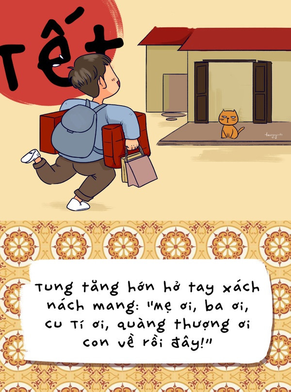 Tết đến rồi, tạm gác mọi bồn bề trở về bên gia đình dấu yêu thôi! Nhà là nơi cứ rộn ràng làm say mê người khác và "về quê ăn Tết" là điều ai cũng muốn làm.