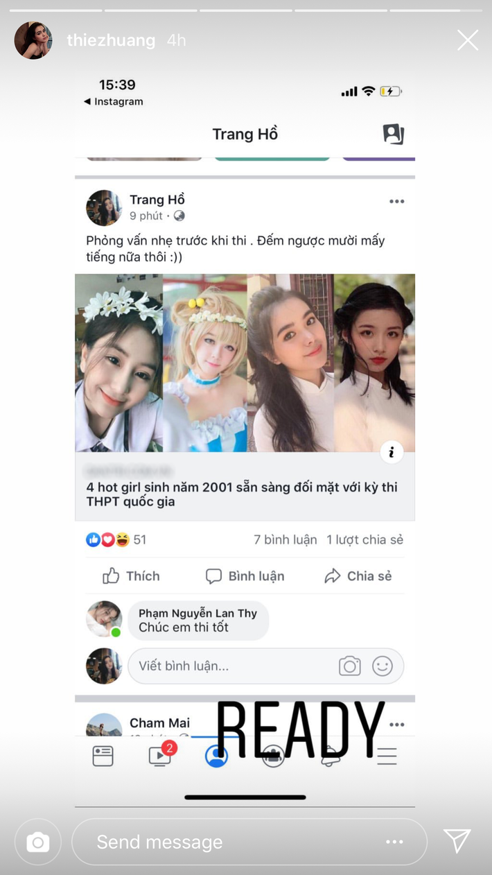 Trên trang cá nhân của mình, Thiên Trang cũng tỏ ra hoàn toàn sẵn sàng và tự tin cho ngày mai