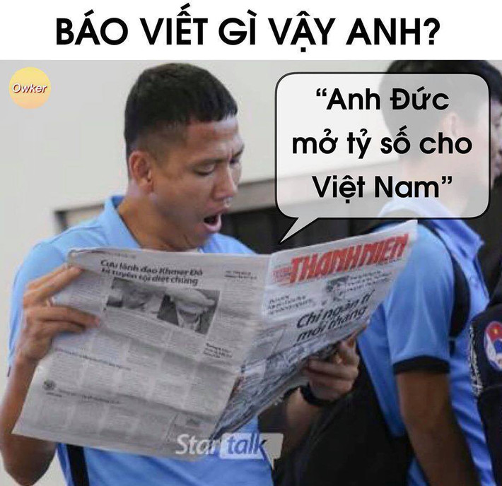 Sau chiến thắng của ĐTQG Việt Nam trước Thái Lan, các mặt báo lớn đều nhắc tới tên của "người cận vệ già" Anh Đức.
