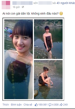 Đầu năm 2015, loạt ảnh về hot girl dân tộc Thái tắm suối có tên Lò Hải Yến đã khiến CĐM phải chú ý bởi vẻ ngoài xinh đẹp và đặc biệt là làn da trắng ngần của cô bạn.