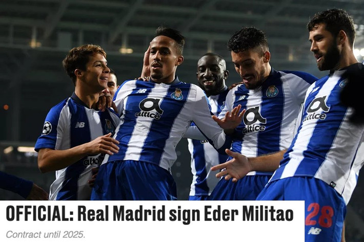 Real Madrid đã nhanh chóng ký hợp đồng với Eder Militao, ngôi sao từng là mục tiêu theo đuổi của MU trong thời gian gần đây.