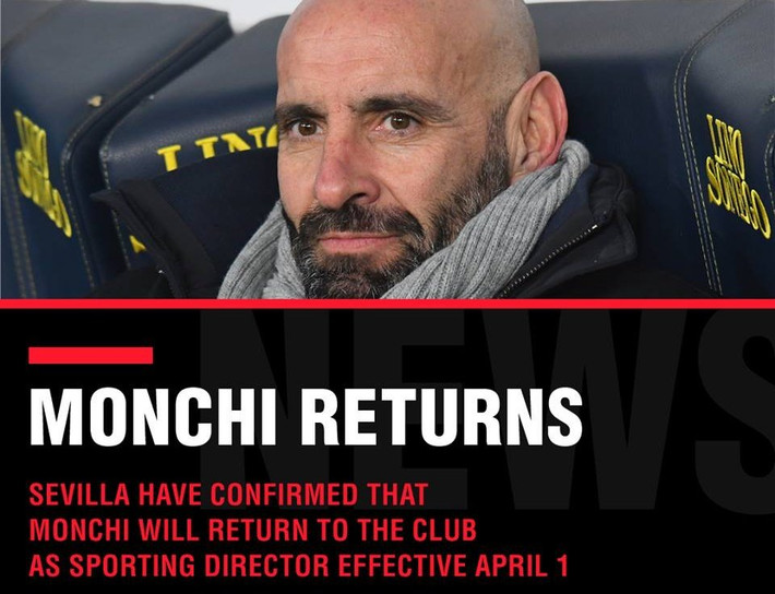 Cuối cùng thì "Phù thuỷ chuyển nhượng" Monchi đã trở lại Sevilla sau khi bị AS Roma sa thải cách đây chưa lâu, xác nhận từ đại diện Tây Ban Nha.
