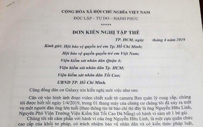 Ngay sau đó, người dân ở khu chung cư nơi xảy ra vụ việc đã kêu gọi ký đơn tập thể về việc khởi tố kẻ có tội trước pháp luật.