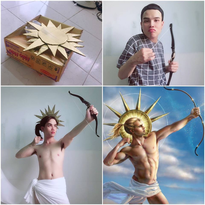 Phiên bản cosplay thần Apollo phiên bản khăn tắm.