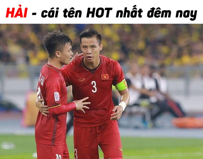 Quang Hải mở tỷ số, Ngọc Hải ấn định chiến thắng. Hải là cái tên hot nhất trên MXH đêm qua tại Việt Nam.