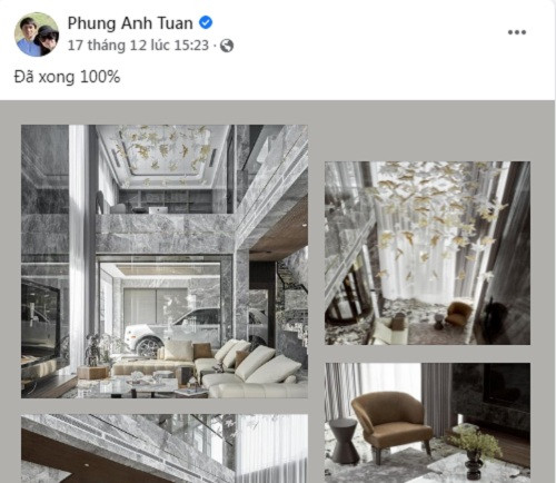 CEO F88 Phùng Anh Tuấn mới đây cũng chia sẻ căn biệt thự triệu USD vừa hoàn thiện 100%.
