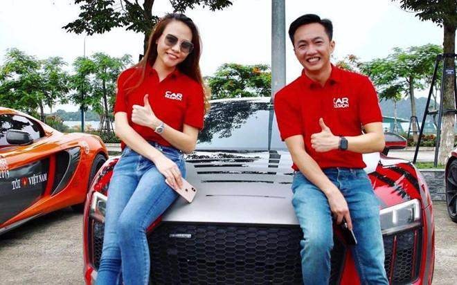 Sau 1 tháng hẹn hò, Cường Đô La đã đề nghị Đàm Thu Trang học lái siêu xe, từ đó cả hai có thêm đam mê tốc độ. Ảnh: Vietnammoi