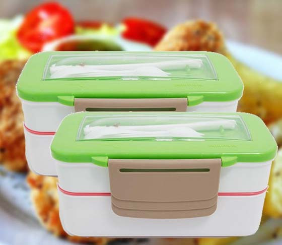 Ngoài món quà tinh thần, các đấng mày râu có thể chọn rất nhiều món quà vật chất thiết thực cho bạn gái hoặc vợ. Nếu "một nửa" của bạn thường xuyên mang cơm đi làm thì một bộ hộp cơm với chi phí vài trăm nghìn là quà tặng 8/3 lý tưởng. Ảnh: Eshop24h.