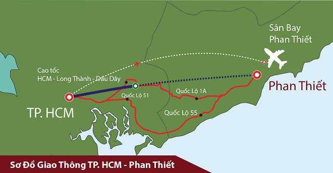 Sân bay Phan Thiết đặt tại xã Thiện Nghiệp, ngoại ô TP.Phan Thiết (Bình Thuận) là sân bay lưỡng dụng cho cả cho dân sự và nhiệm vụ an ninh quốc phòng. Ảnh: Cafeland.