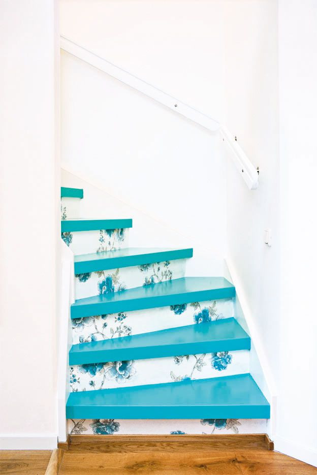 Sơn 3D cho cầu thang để tạo nên không gian mới lạ cũng là ý tưởng không tồi. Ảnh: Homedit.
