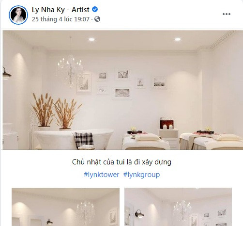 Mới đây, trên trang cá nhân, Lý Nhã Kỳ khoe bảng thiết kế nội thất của tòa nhà đang được xây dựng.