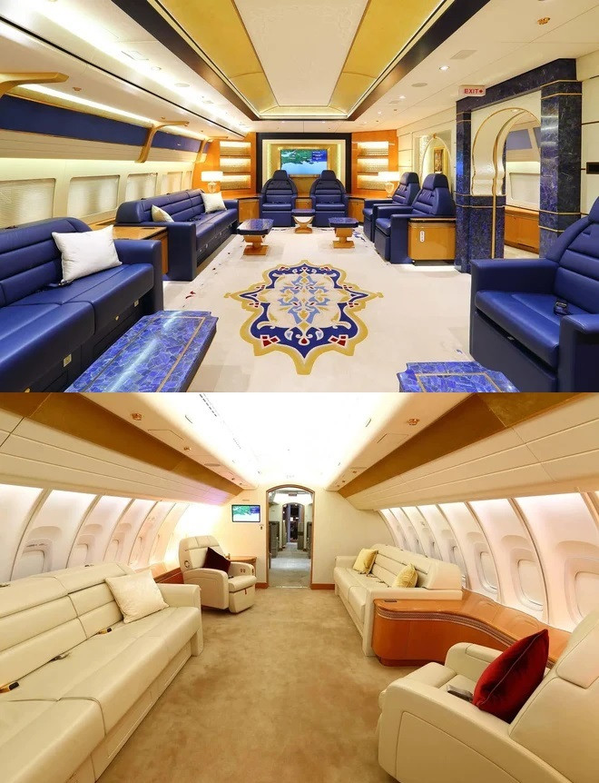 Nội thất bên trong chiếc máy bay hoàng gia khiến ai nấy đều phải choáng ngợp. Ảnh: Luxury Lauches