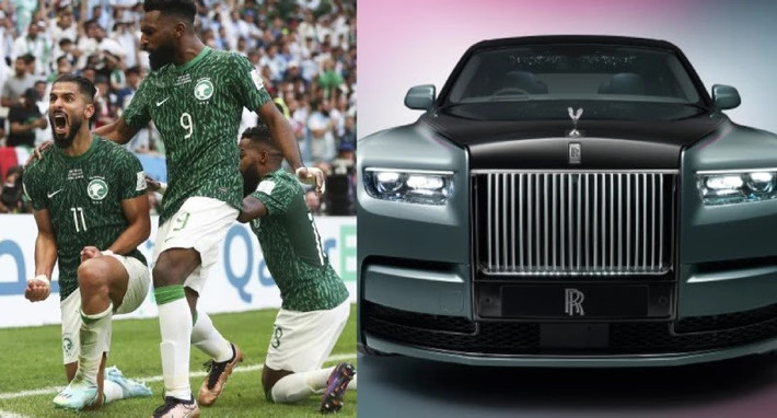 Sau chiến thắng lịch sử trước Argentina tại vòng loại World Cup 2022, Thái tử Ả Rập Xê-út Mohammed bin Salman chơi lớn khi quyết định tặng 26 cầu thủ của đội nhà mỗi người một chiếc Rolls-Royce Phatom 2022. Ảnh: Davas News