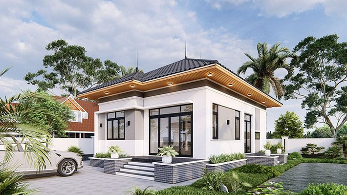 Nhà mái Nhật kết hợp sân vườn giúp dung hòa, cân bằng kiến trúc - ngoại cảnh đồng thời tăng tính kết nối giữa con người và thiên nhiên. Ảnh: Decoxdesign
