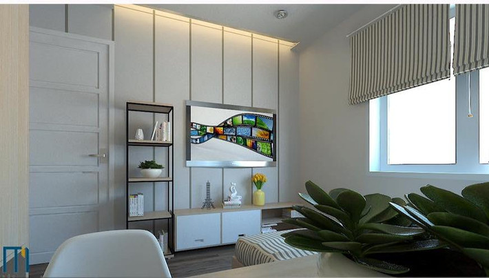 Nhiều khu vực trong nhà được sử dụng hệ thống tủ âm tường giúp tiết kiệm không gian.