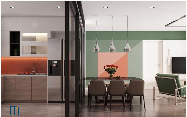 Do rộng 120 m2 nhưng chỉ có ít phòng nên các phòng tương đối thoáng, rộng.