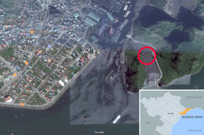 Khu vực xẻ ở vịnh Hạ Long. Ảnh: Google Maps.
