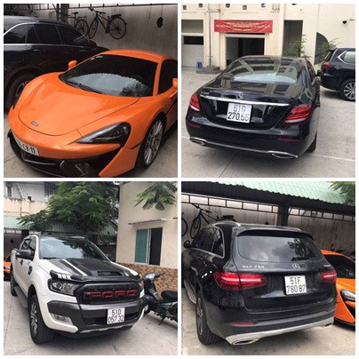 Những chiếc ô tô trong đường dây của ông trùm Hoàng Béo gồm có: Mercedes 250, Mercedes E 200... Bên cạnh đó, có 1 chiếc siêu xe trị giá khoảng 25 tỷ đồng McLaren 650S Spider. Đây là chiếc siêu xe mà nhiều dân chơi khi nhắc tới đều phải ao ước. Ảnh: Dân Việt.