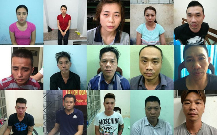 Hoàng béo khai hắn trả lương cho đám đàn em mỗi người từ 50 - 70 triệu đồng/tháng (tùy theo công việc). Ảnh ông trùm ma túy Hoàng béo đường dây sản xuất, tiêu thụ ma túy lớn nhất Việt Nam và 14 đồng phạm bị Công an bắt giữ.