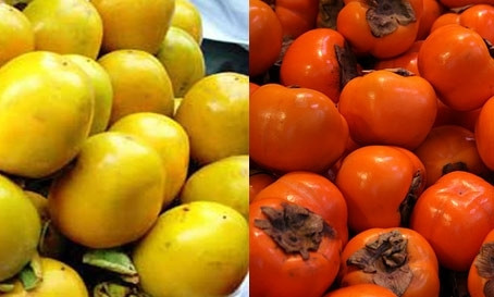 Quả hồng VN có hình dạng tròn, dẹt trơn (giống trứng gà), phần cuống có nhiều đốm đen, không có rãnh. Vỏ có màu nhạt và có vết thâm. Kích thước quả nhỏ và không đều màu. Hồng Trung Quốc có quả tròn đều, to dẹt hơi vuông, có bốn khía. Kích thước to và đều nhau. Vỏ bóng đẹp, màu đỏ cam tươi, đậm, thường không có vết xước.