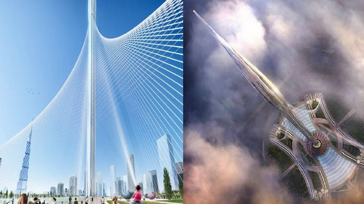 Kể từ khi công bố vào tháng 10/2016, Dubai Creek Tower đang được thi công ở giai đoạn đầu bởi hãng Emaar Properties. Ảnh: Youtube.