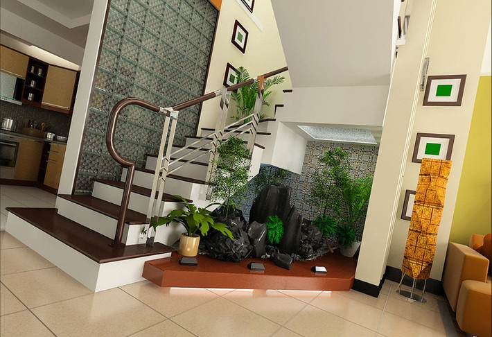 Những viên đá cuội hoặc sỏi nhỏ với màu trắng, xanh đan xen sẽ tô điểm cho tiểu cảnh thêm xinh.