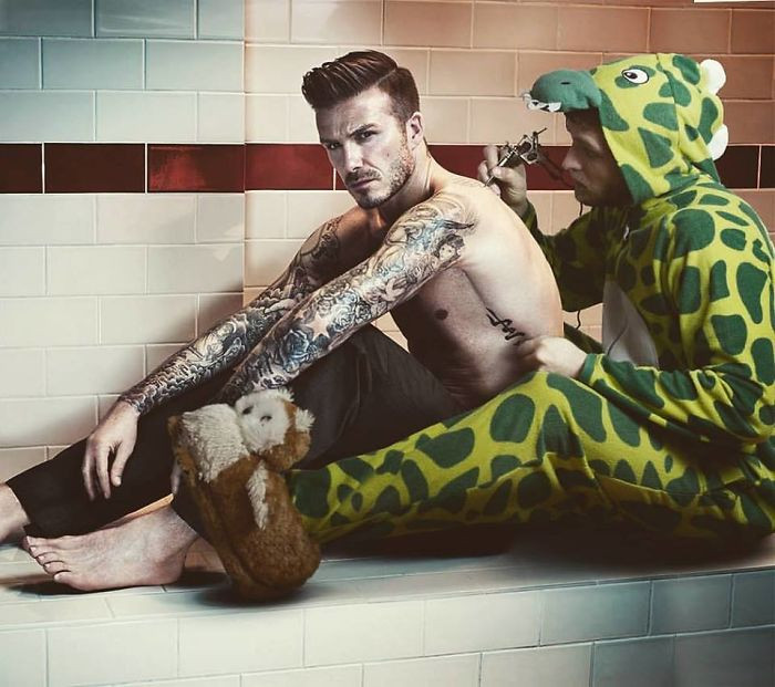 .... hay xăm hình trên lưng David Beckham.