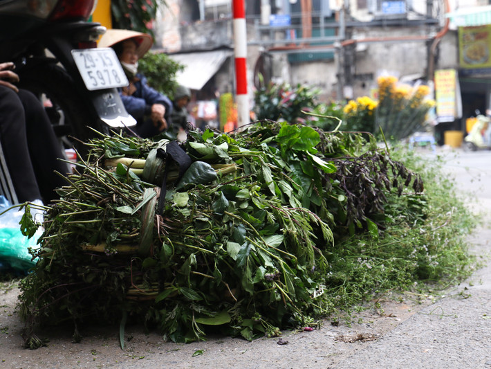 Nhiều nơi còn bán lá mùi cùng các loại lá xông khác. Các loại lá xông đều có vị cay, tính ấm, có tác dụng lưu thông khí huyết, giải tỏa căng thẳng thần kinh phục hồi sức khỏe.