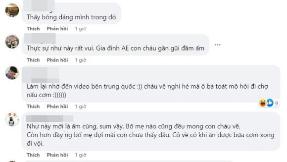 Những bình luận về hình ảnh quây quần đón Tết với ông bà tuy chật nhưng vui.