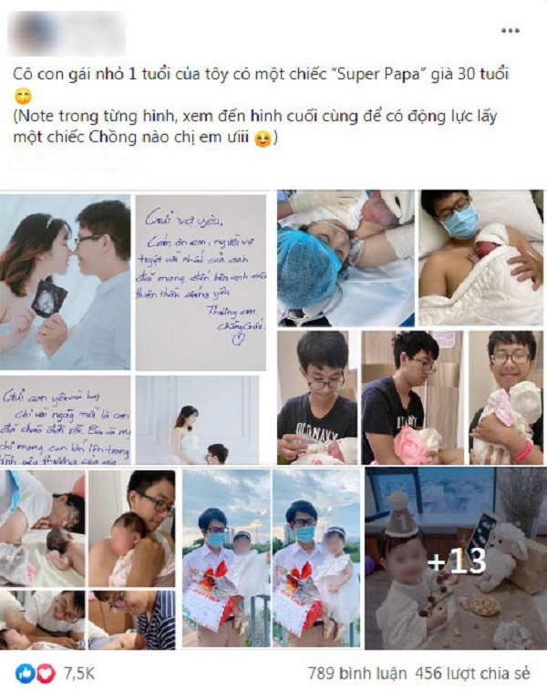 Em bé ngủ rồi thì anh đặt xuống nằm cạnh vợ và đi lấy miếng bìa quạt cho 2 mẹ con. Một tay quạt một tay bóp chân cho vợ. Tuy giản dị nhưng thấy anh chị ấm áp và hạnh phúc ghê. Thực ra phụ nữ cũng rất đơn giản, nhiều người chẳng cần lấy chồng quá giàu sang, chỉ cần quan tâm chăm sóc vợ con như này là đủ..." - tài khoản P.L chia sẻ trên trang cá nhân.
