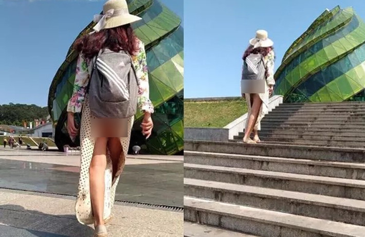 Nữ du khách từng nhận phải nhiều ý kiến trái chiều vì hồn nhiên mặc trang phục xẻ tà cao giữa trung tâm TP Đà Lạt.