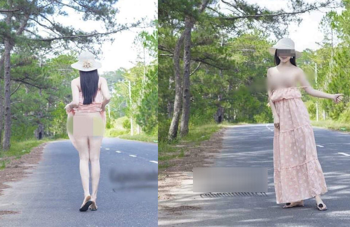 Một nữ du khách từng bị la ó vì đăng tải loạt ảnh vén váy khoe cơ thể ở đồi thông Đà Lạt.