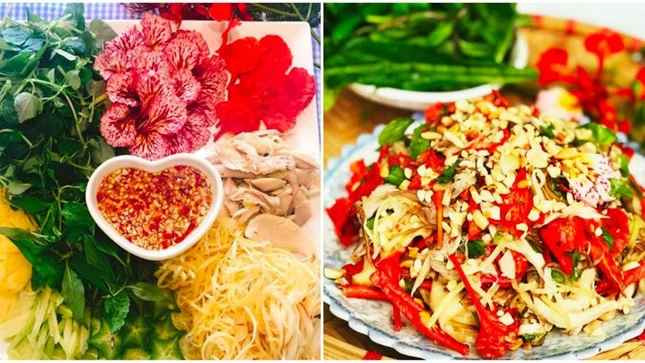 Gỏi gà hoa phượng là món ăn đã hot trên mạng từ năm 2019, nhưng gần đây, món ăn này "gây sốt" trở lại bởi những người trẻ thích sáng tạo, thử nghiệm, đam mê nấu nướng. Nguyên liệu chính của món gỏi gà hoa phượng là thịt gà và hoa phượng. Hoa phượng có vị chua nhẹ, thanh thanh nên rất thích hợp để làm món gỏi. Thịt gà thường sử dụng phần thịt trắng, luộc chín rồi xé nhỏ. Bên cạnh đó còn có thêm hoa chuối hoặc giá đỗ (tuỳ sở thích), rau thơm, lạc rang, hành phi, ớt, chanh và các loại gia vị.