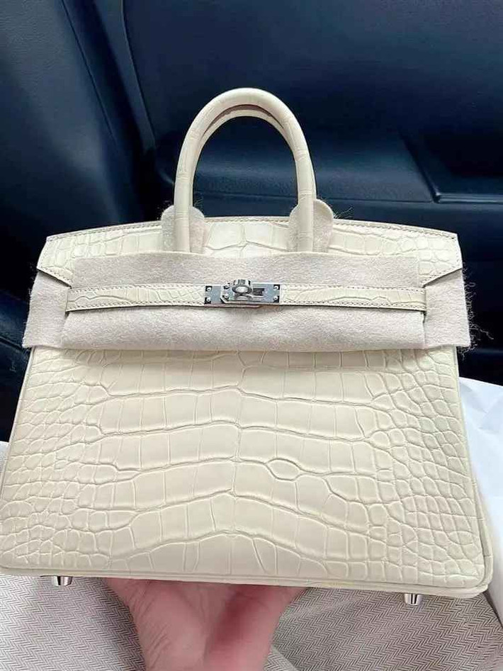 Cách đây khoảng 1 tháng, Đoàn Di Băng được ông xã Nguyễn Quốc Vũ tặng chiếc túi Hermès Birkin da cá sấu trắng trị giá khoảng 100.000 USD (hơn 2 tỷ đồng).