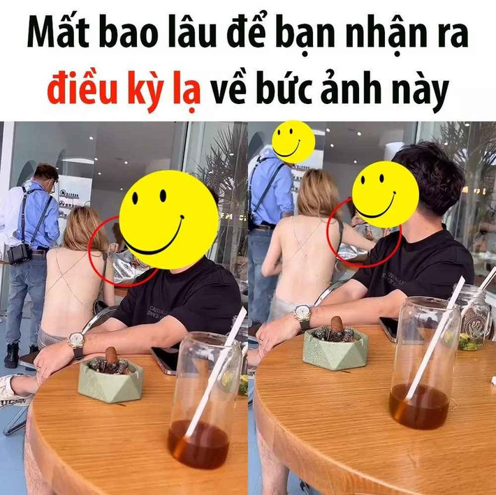 Tới quán cafe nhưng cô gái lại khoe nguyên mảng lưng trần.