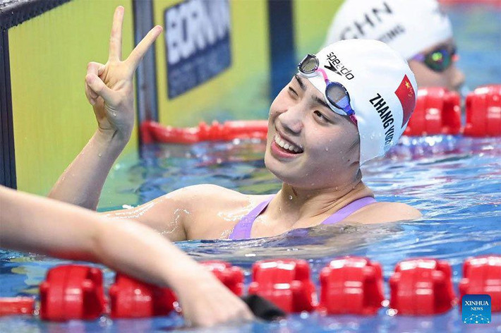 Trương Vũ Phi được coi là Nữ hoàng bơi bướm. Nội dung thi giành cho cá nhân, cô từng phá kỷ lục Asiad ở cự ly 100m với thành tích 55 giây 86. Ở cự ly 200m bướm.