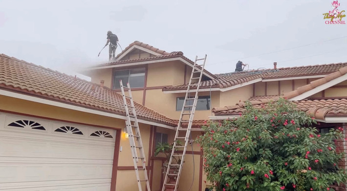 Theo danh hài Thúy Nga, tại Mỹ, nếu muốn mái nhà được bảo vệ bởi một lớp sơn cao cấp cần chi từ 170 triệu - 200 triệu đồng. Do quá đắt đỏ nên Thuý Nga chỉ lựa chọn dịch vụ rửa sạch mái nhà.