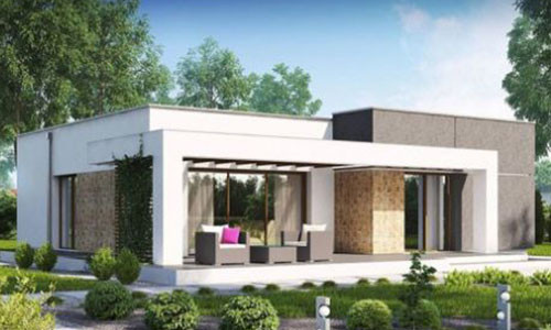 Những gia đình có đất rộng, một mẫu nhà cấp 4 mái bằng với sân vườn đẹp luôn là sự lựa chọn tối ưu. Ảnh: Datbinhduong.