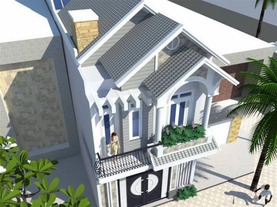 Không có sân phía trước, chủ nhà có thể tạo bồn trồng cây xanh ở tầng 2. Ảnh: Nhadatdian24h.