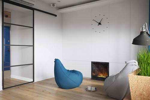 Căn hộ 34m2 này được sử dụng như một nơi cư trú tạm thời, tuy nhiên căn hộ vẫn được thiết kế để cung cấp không gian cho cả người thân và bạn bè chủ nhà khi tới thăm.