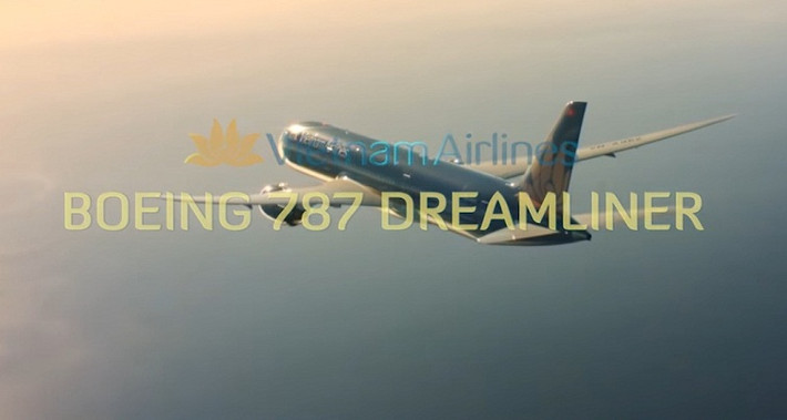 Boeing 787-9 Dreamliner là dòng máy bay hiện đại nhất Vietnam Airlines. Ảnh: Youtube.