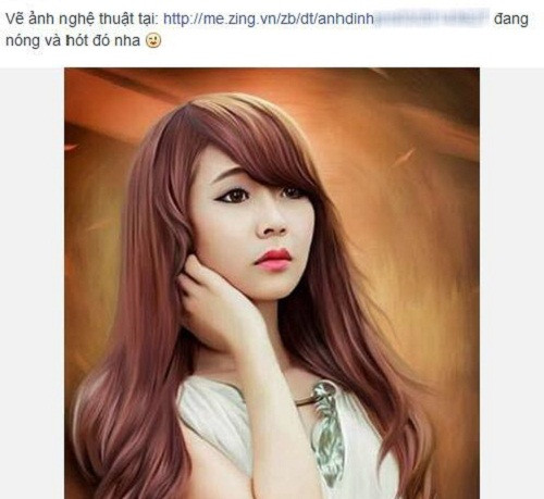 "Vẽ ảnh nghệ thuật" cũng là một trò lừa trên Facebook. Bị mê hoặc bởi hình ảnh, nhiều người dùng dễ dàng bấm vào đường link đưa ra. Ảnh: Khám phá.
