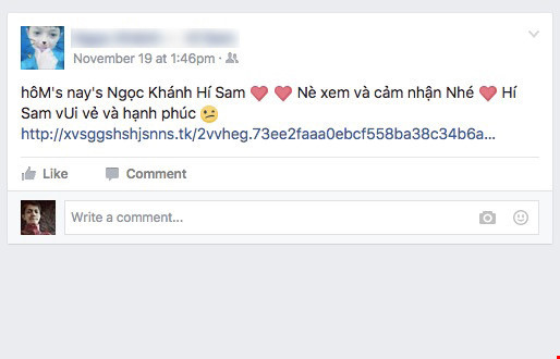 Lợi dụng tính năng thay đổi tiêu đề của những liên kết chia sẻ trên Facebook, kẻ lừa đảo đưa ra nội dung hấp dẫn dụ dỗ người dùng click vào. Ảnh: Minh Hoàng/Kynguyenso.