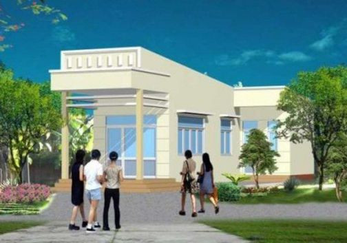 Nhà ống một tầng mang phong cách kiến trúc hiện đại, hình khối được xử lý một cách có tỷ lệ tạo bố cục vững chắc. Ảnh: Bannhabinhduong.