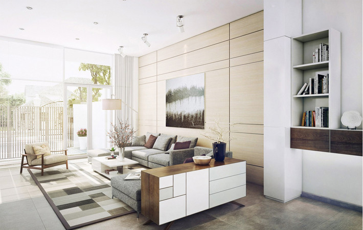 Trên mảnh đất rộng 6m, dài 12m, bạn có thể chọn kiểu nhà ống một tầng với khoảng sân rộng trước nhà để xe, tiếp đến là phòng khách, 2 phòng ngủ. Khu vực sau cùng sẽ là phòng vệ sinh và sân phơi. Ảnh: Diaocgiaphuc.