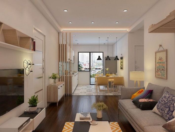 Ánh sáng được lưu thông trong nhà nhờ vào sự liền mạch của không gian. Vì vậy, một cách lấy ánh sáng cho nhà ống hiệu quả nữa là tạo ra những khoảng thông nhau giữa các không gian trong phòng. Ảnh: Xaynhapho.